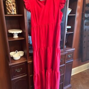 Elegant Red Maxi Dress
